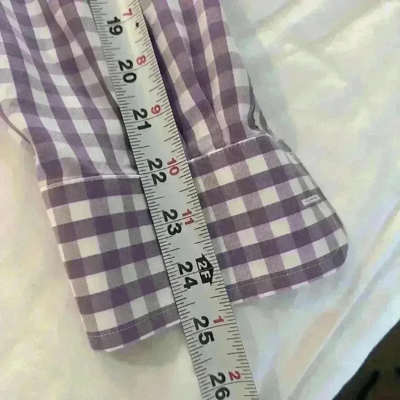 Gant Purple Plaid Men’s Button Down Dress Shirt For Cuff Links Size L - Picture 14 of 14
